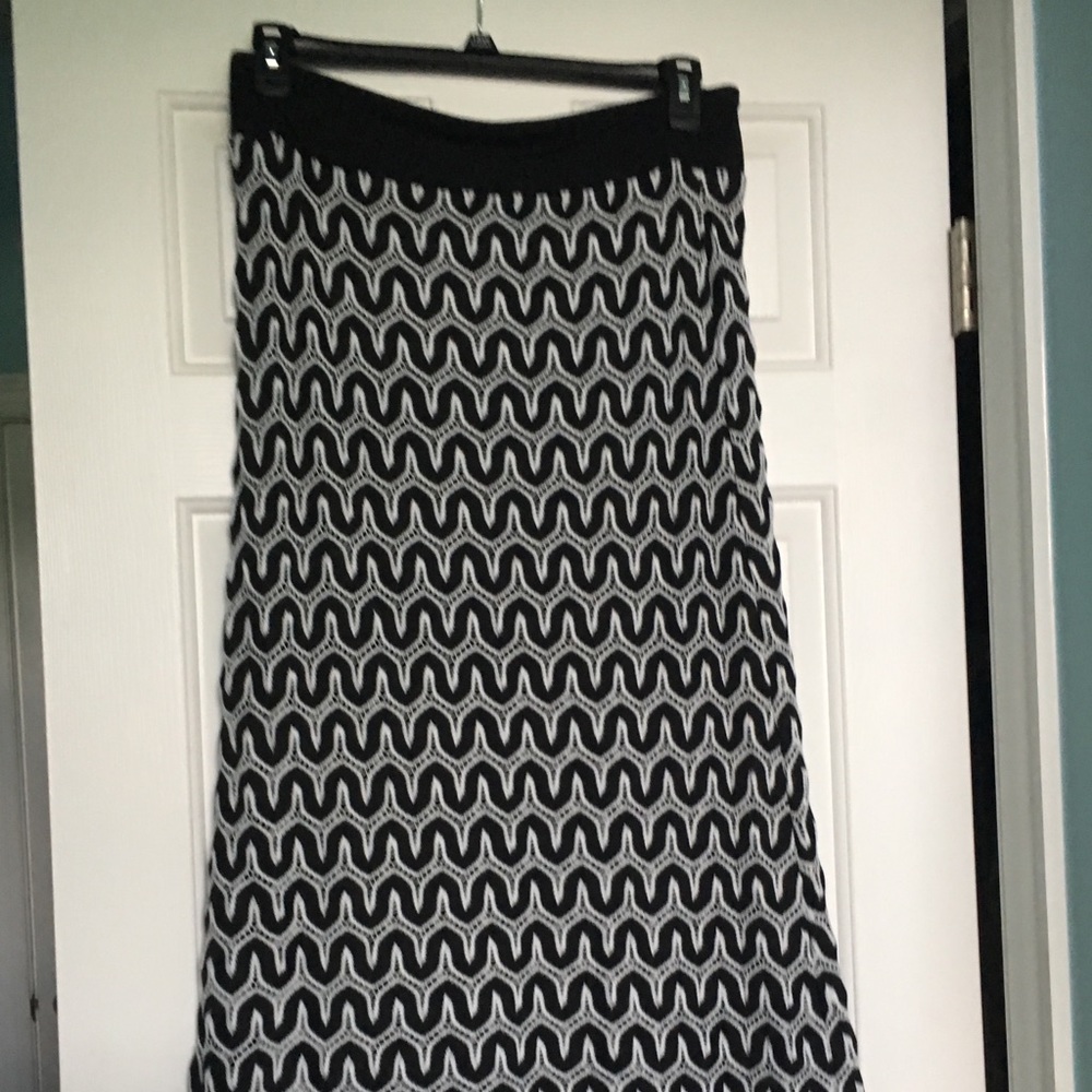 Black And White Floor-Length Skirt